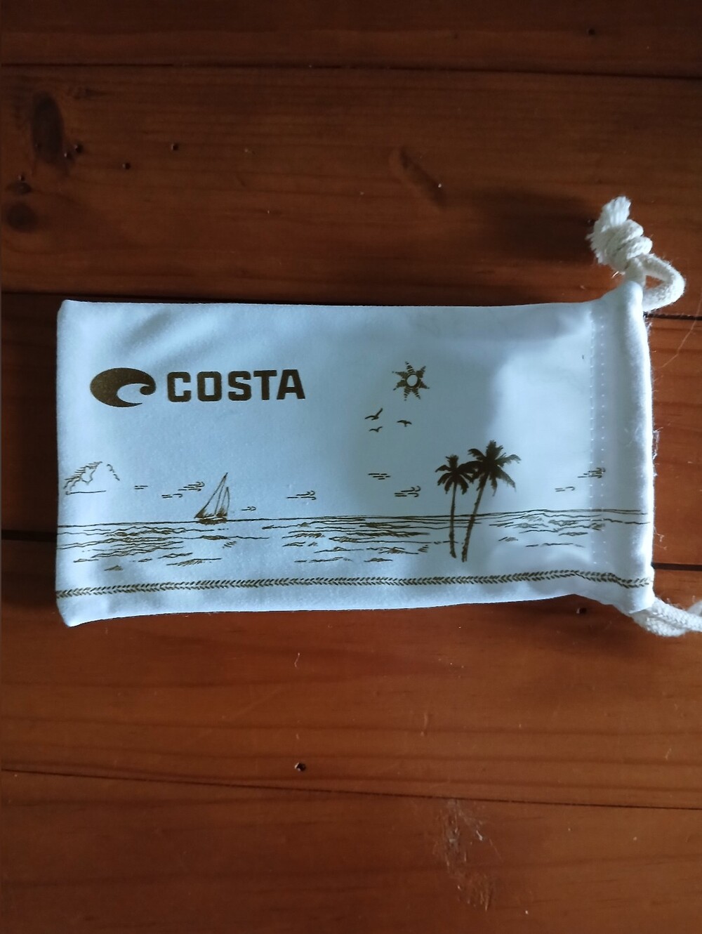 Like New White Costa Del Mar Sunglasses Microfiber Cleaning Bag Pouch Case Cloth
